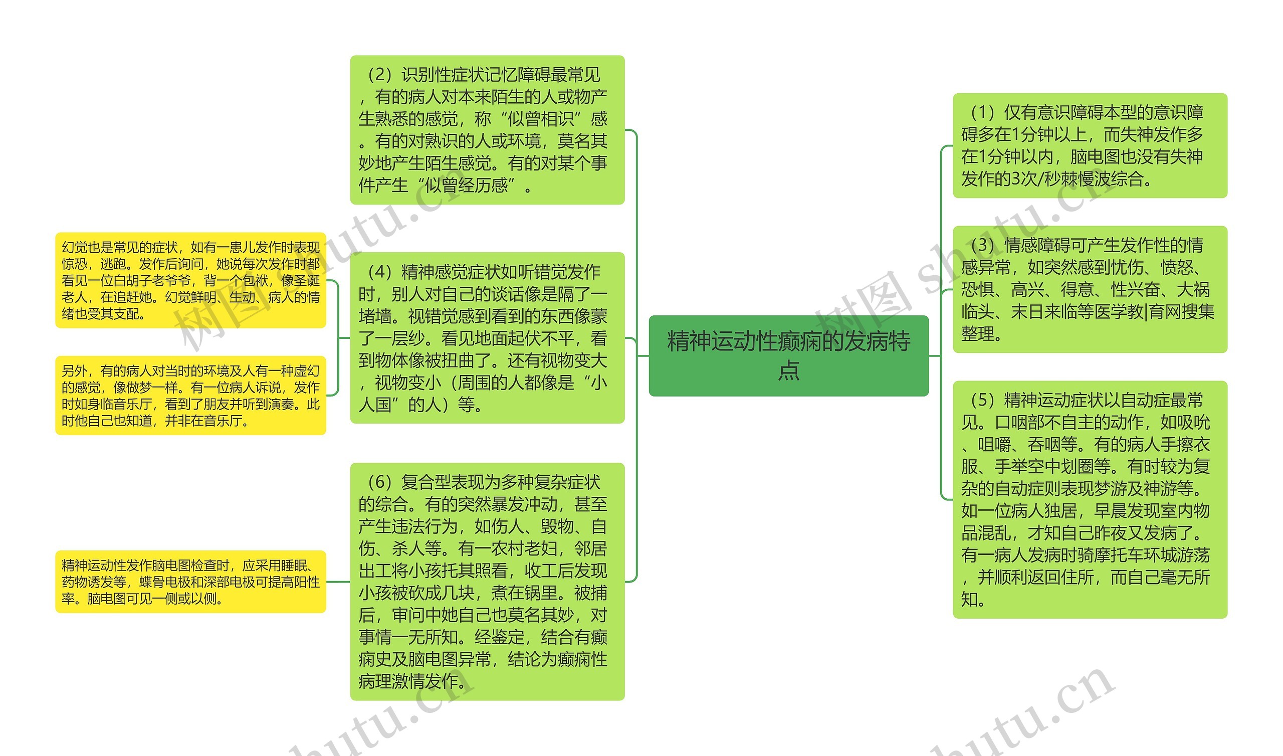 精神运动性癫痫的发病特点思维导图