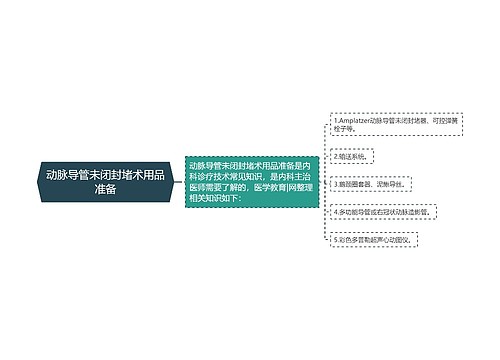 动脉导管未闭封堵术用品准备