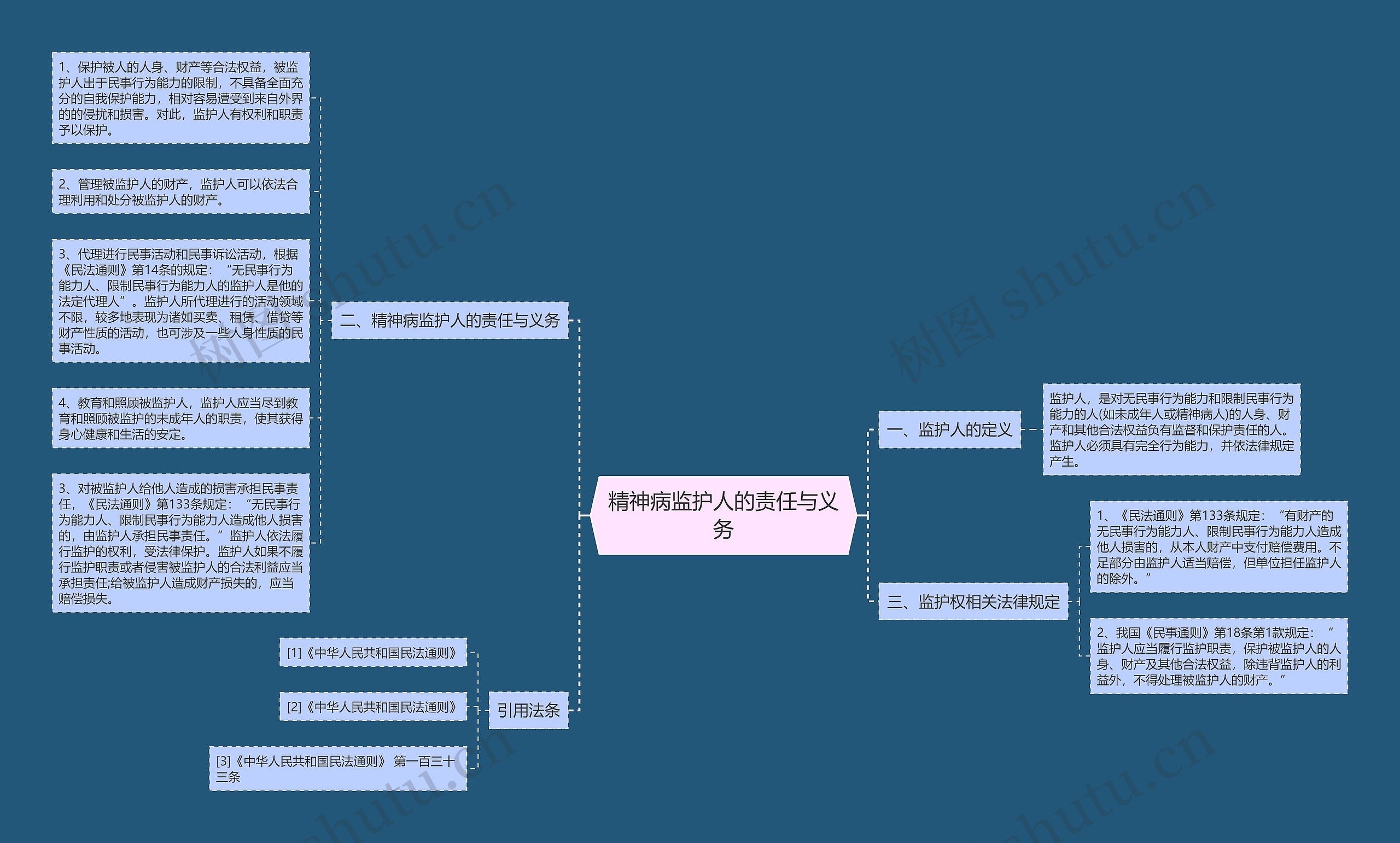 精神病监护人的责任与义务思维导图