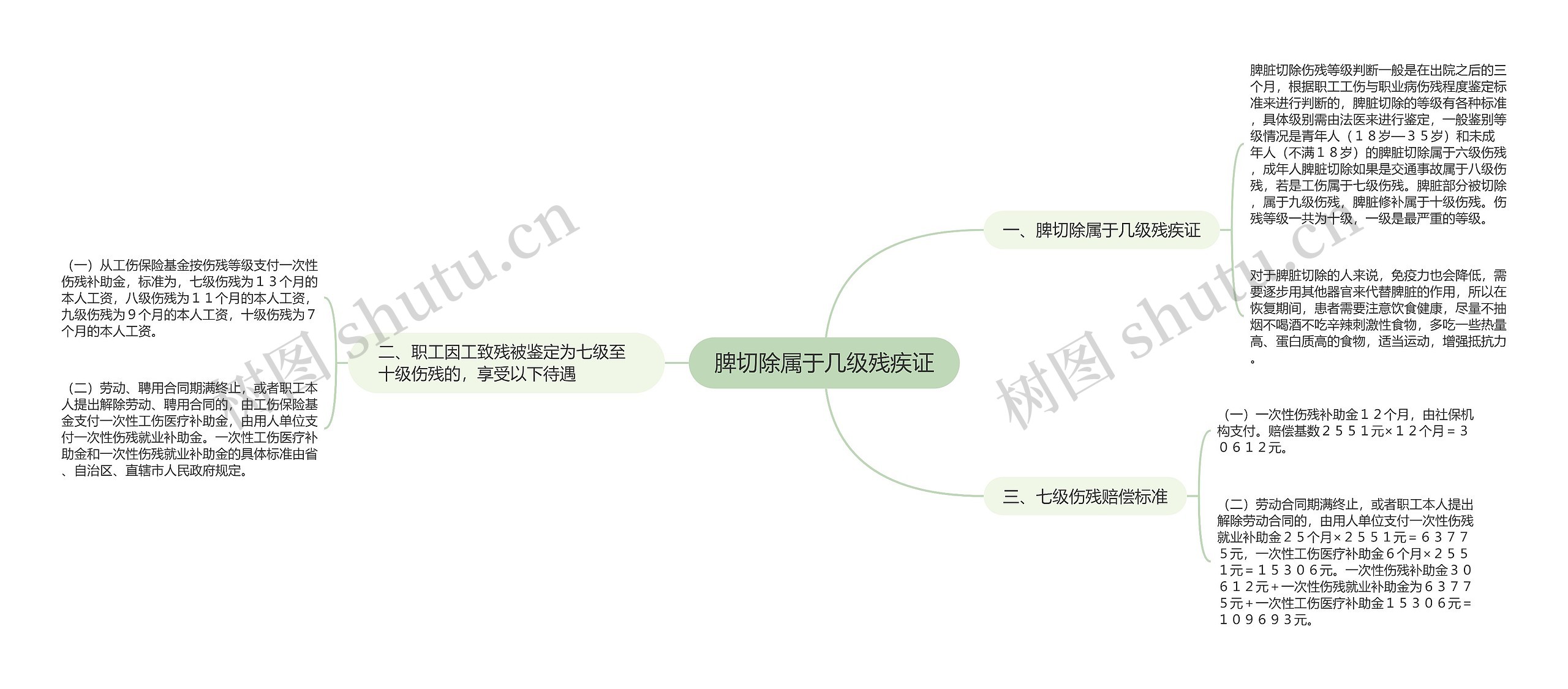 脾切除属于几级残疾证思维导图