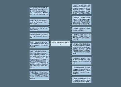 急性肾功能衰竭的营养支持