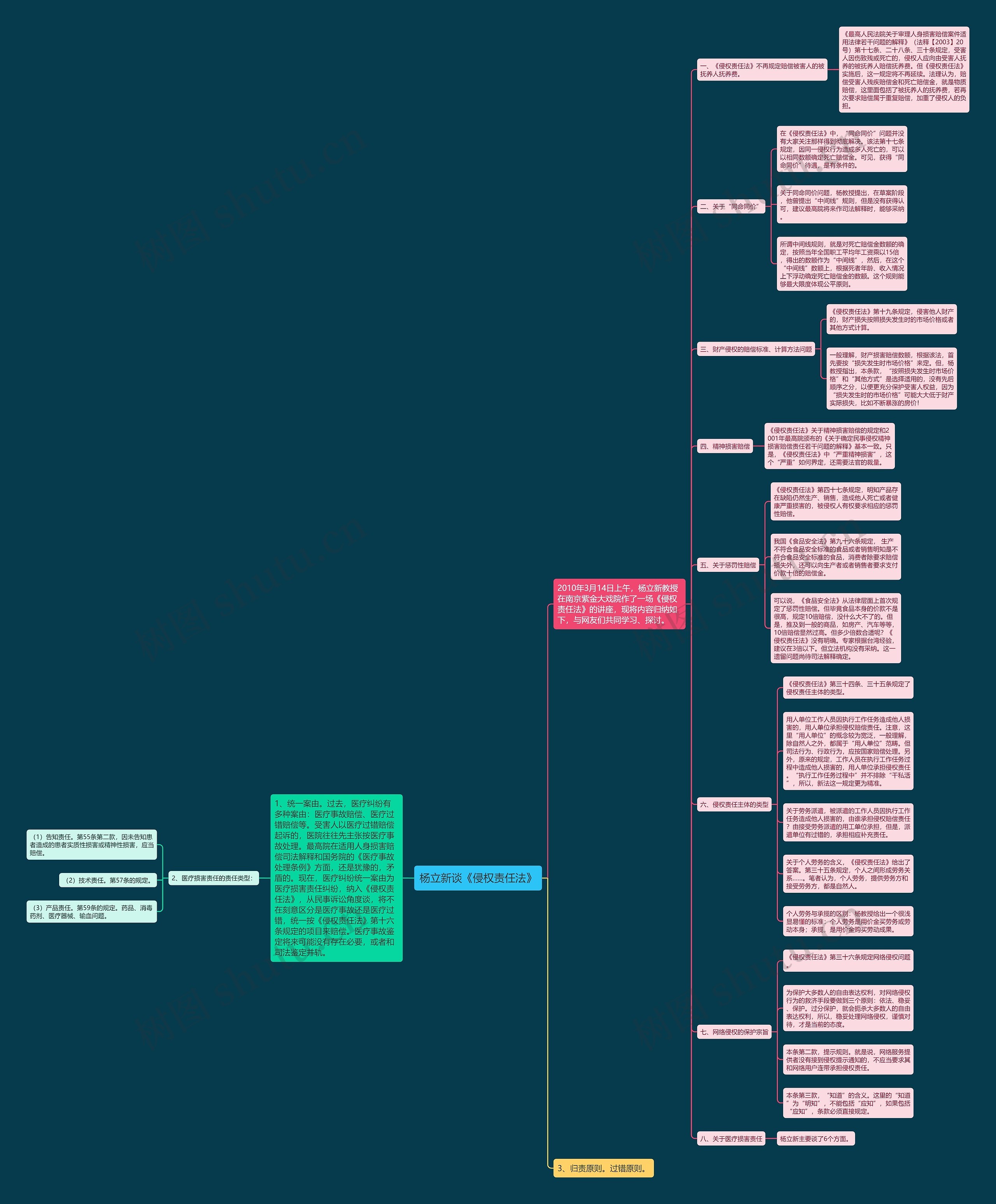 杨立新谈《侵权责任法》思维导图