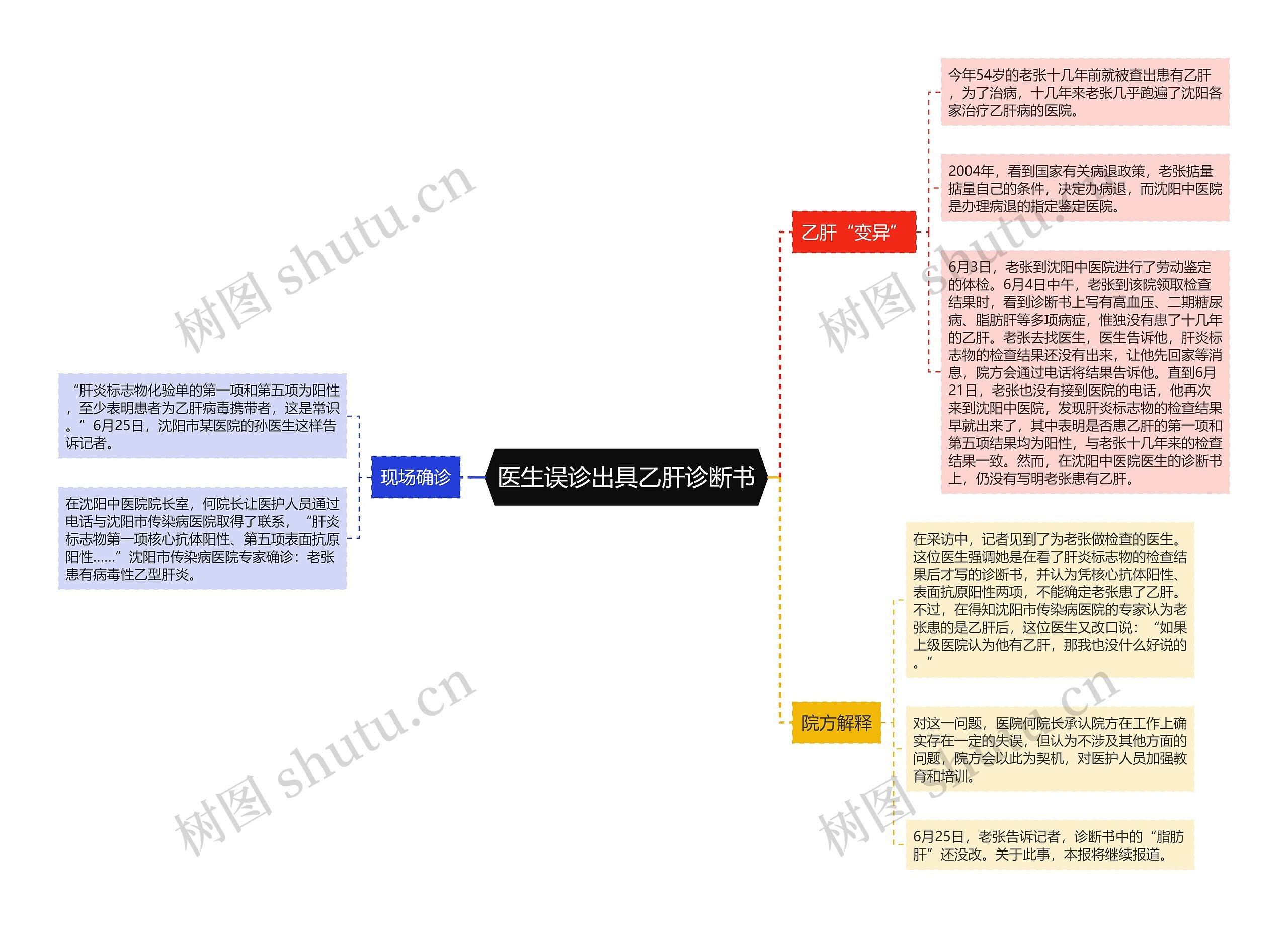 医生误诊出具乙肝诊断书思维导图