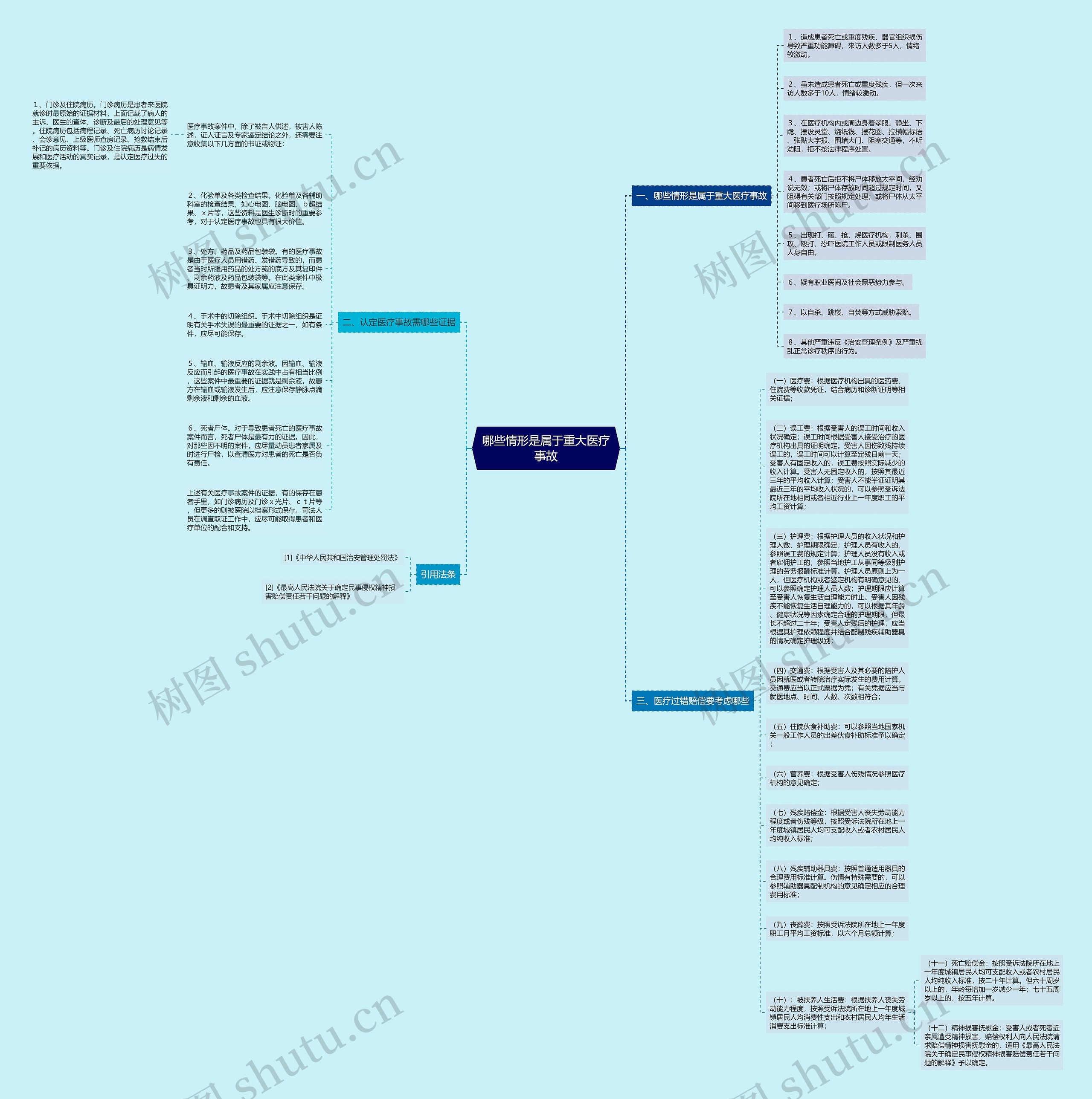 哪些情形是属于重大医疗事故思维导图