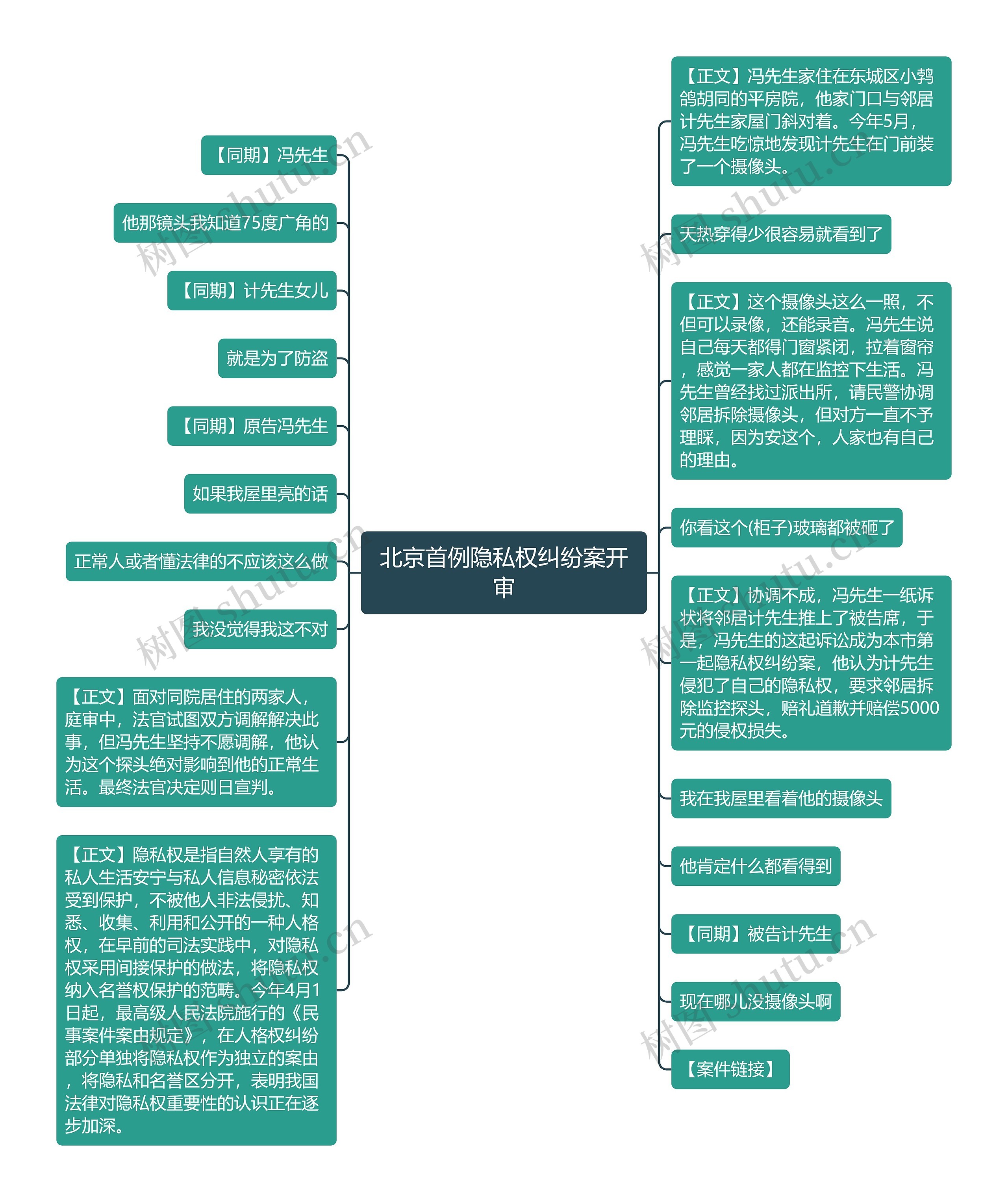 北京首例隐私权纠纷案开审思维导图