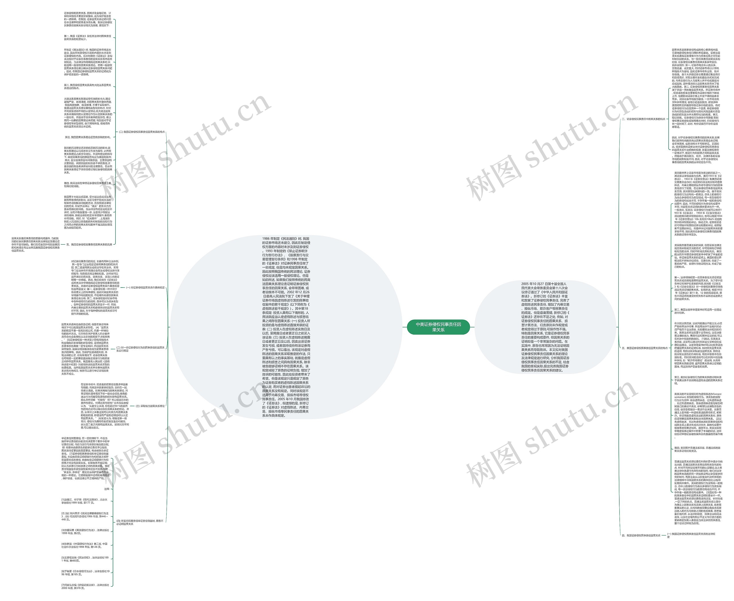 中美证券侵权民事责任因果关系思维导图