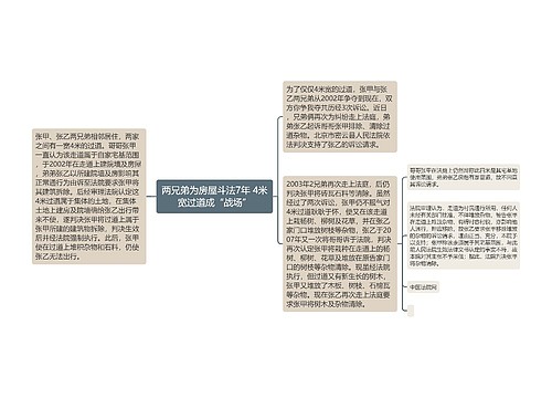 两兄弟为房屋斗法7年 4米宽过道成“战场”