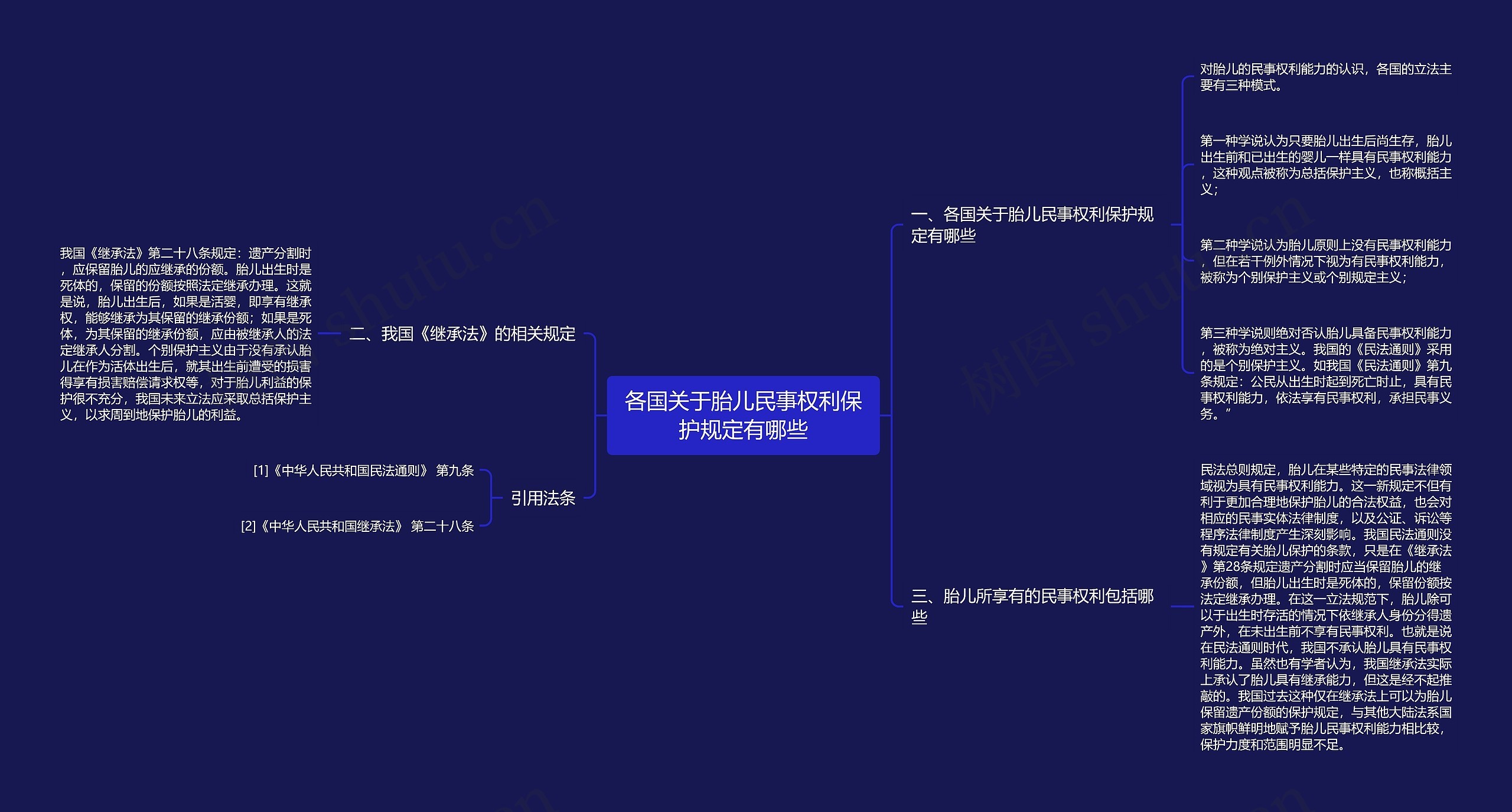 各国关于胎儿民事权利保护规定有哪些思维导图