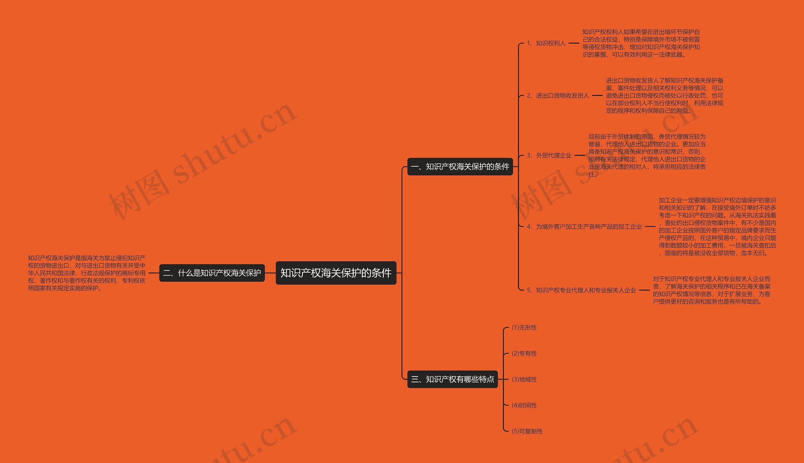 知识产权海关保护的条件思维导图