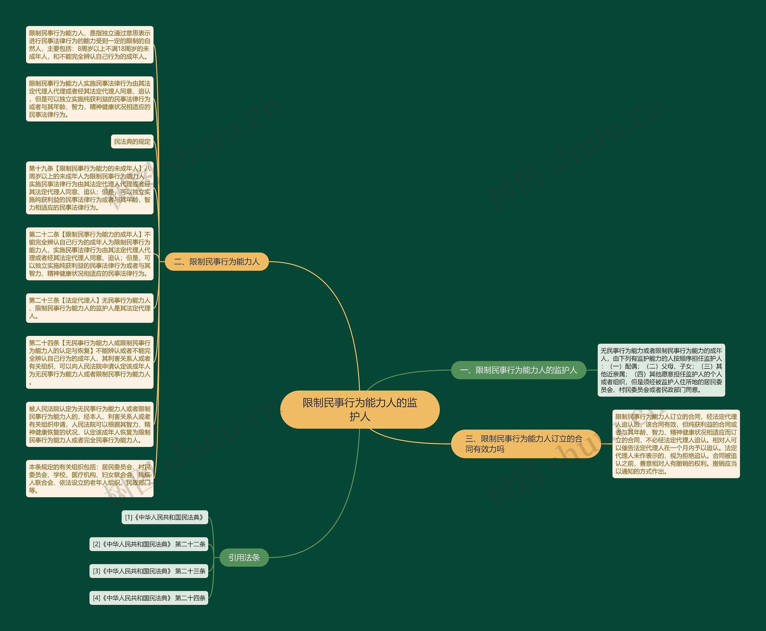 限制民事行为能力人的监护人思维导图