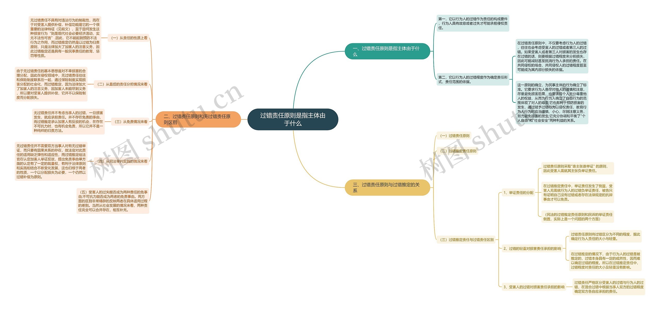 过错责任原则是指主体由于什么思维导图