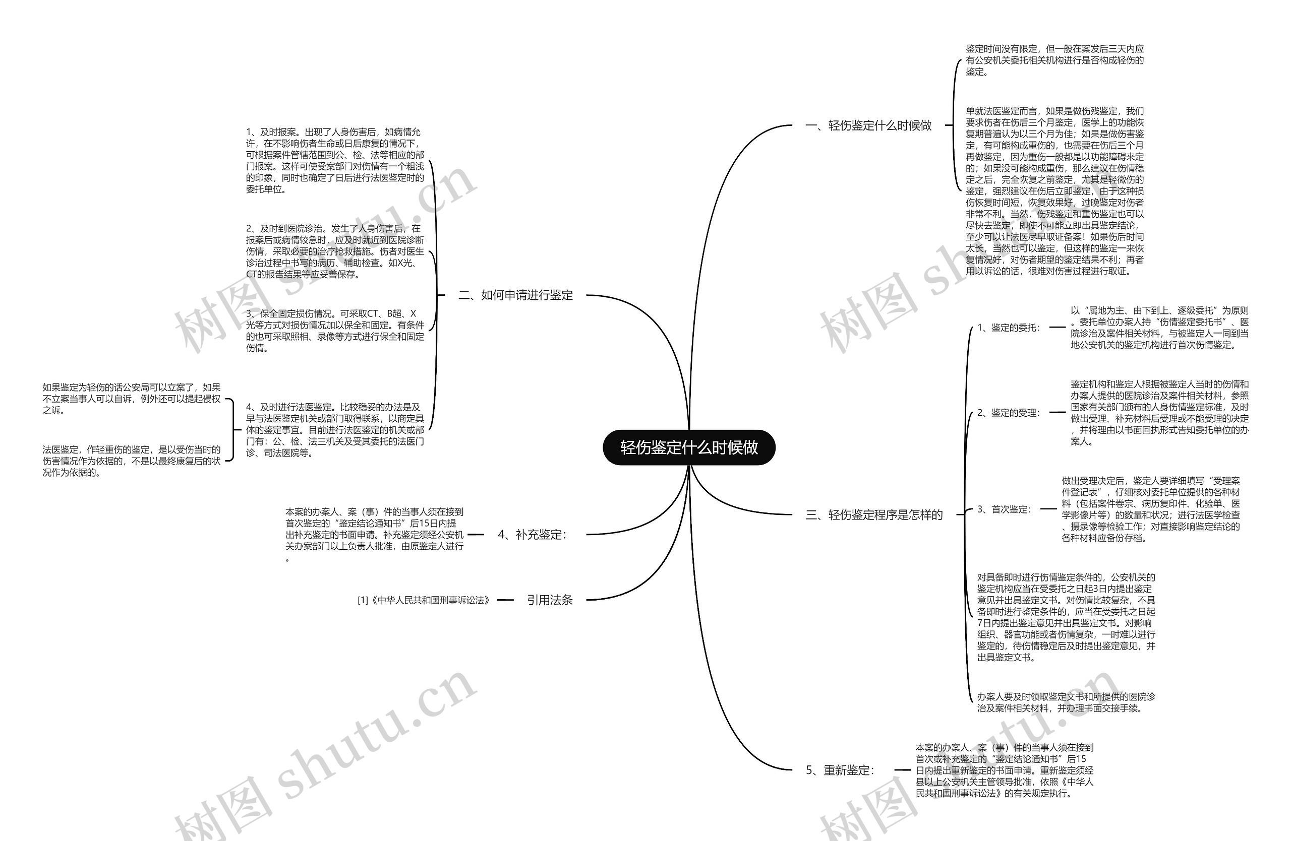 轻伤鉴定什么时候做思维导图