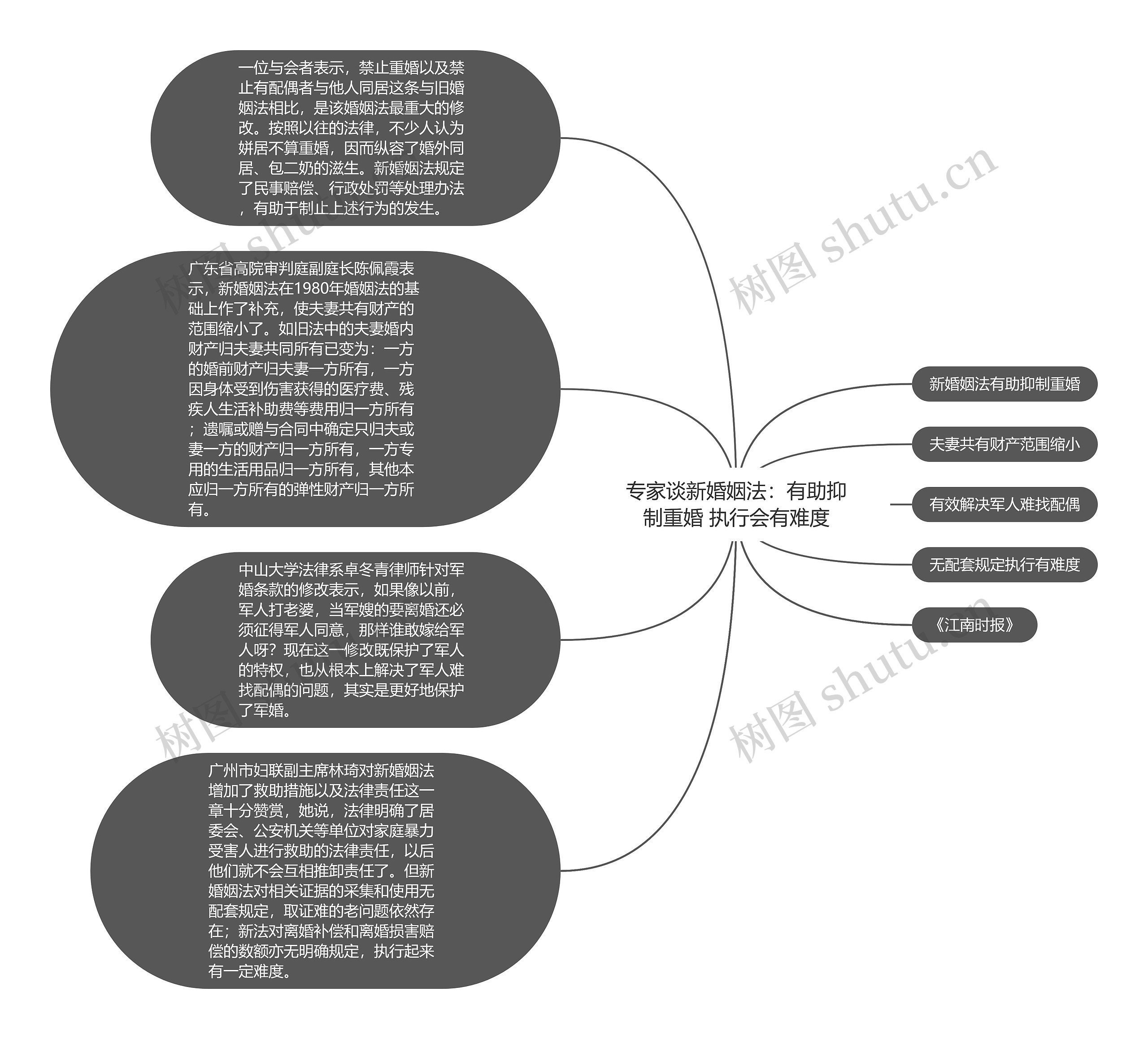 专家谈新婚姻法：有助抑制重婚 执行会有难度思维导图