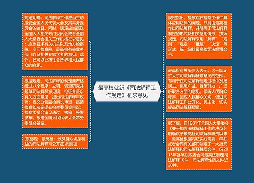 最高检就新《司法解释工作规定》征求意见