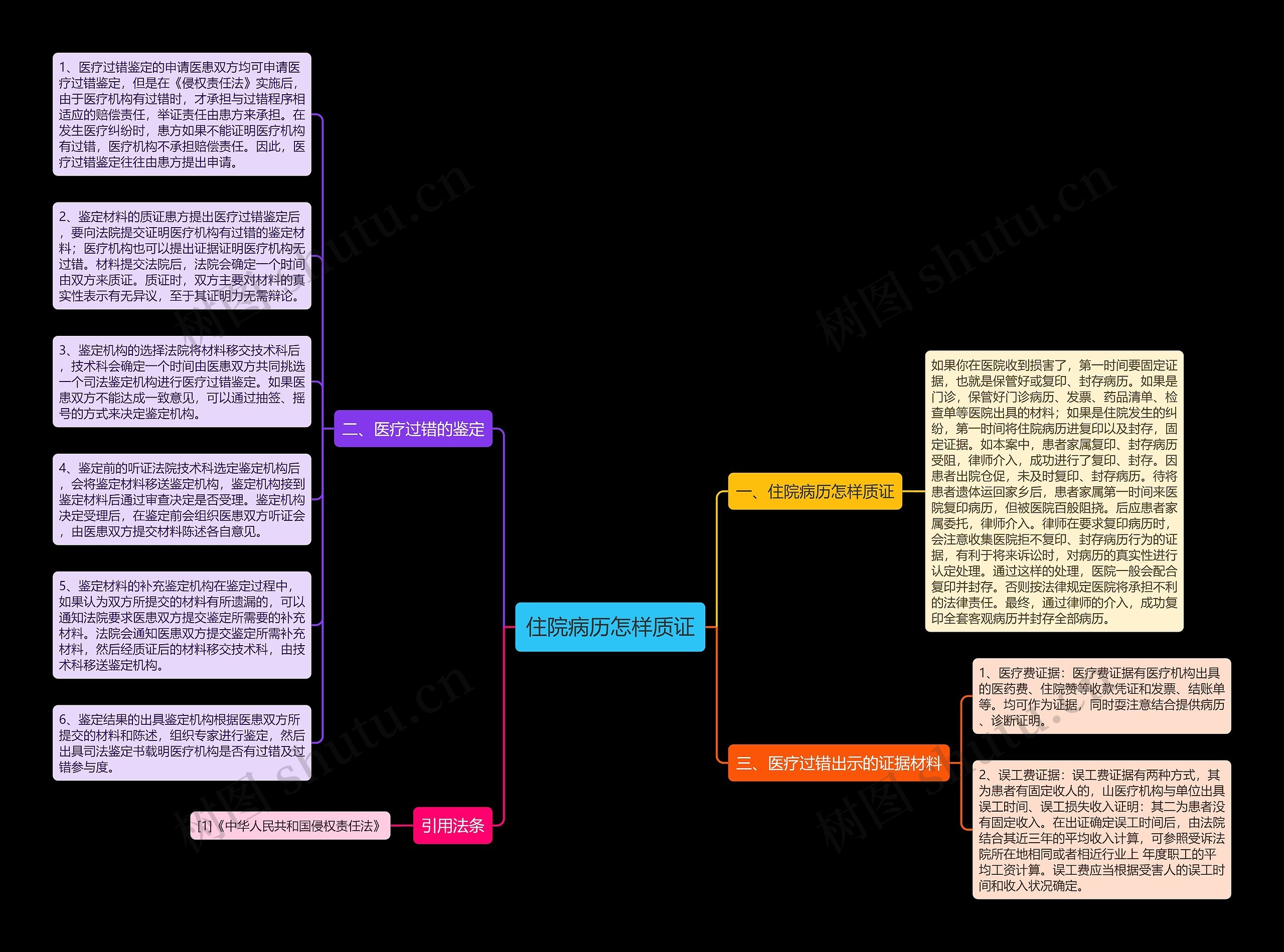 住院病历怎样质证思维导图