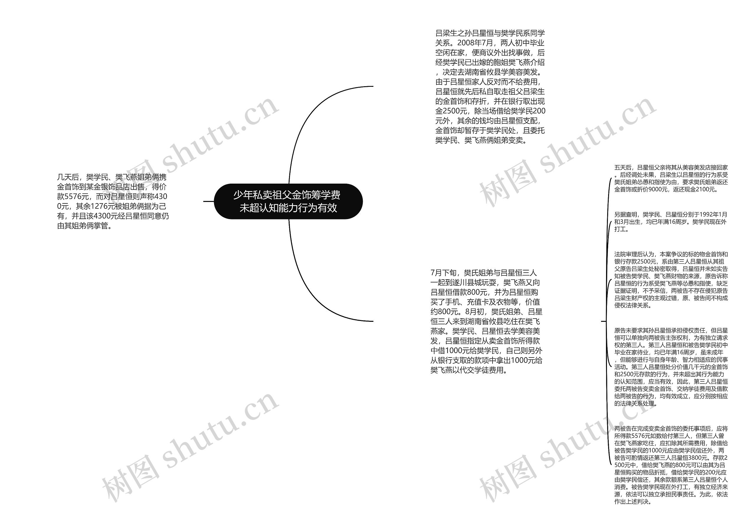 少年私卖祖父金饰筹学费 未超认知能力行为有效思维导图