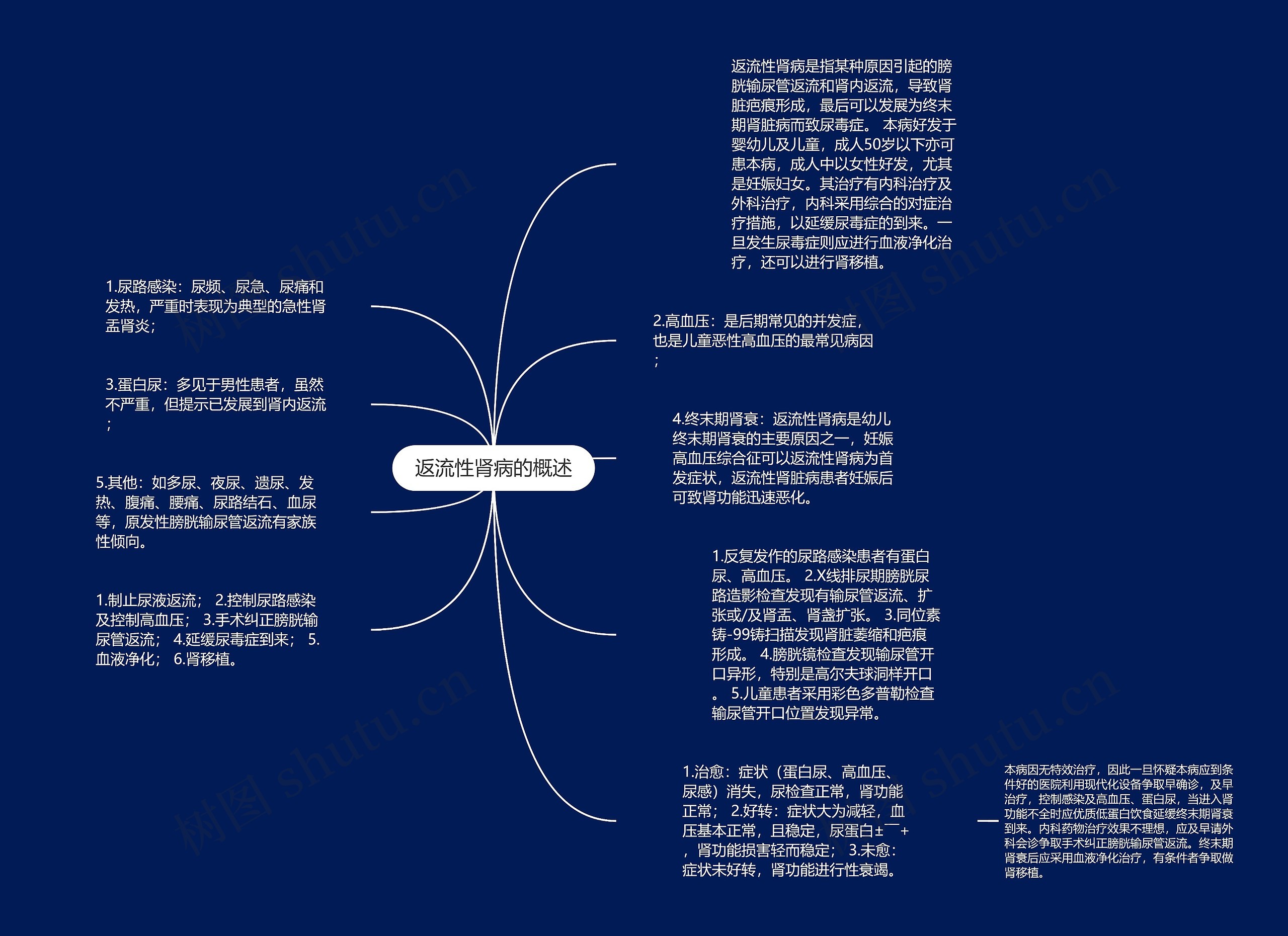 返流性肾病的概述思维导图