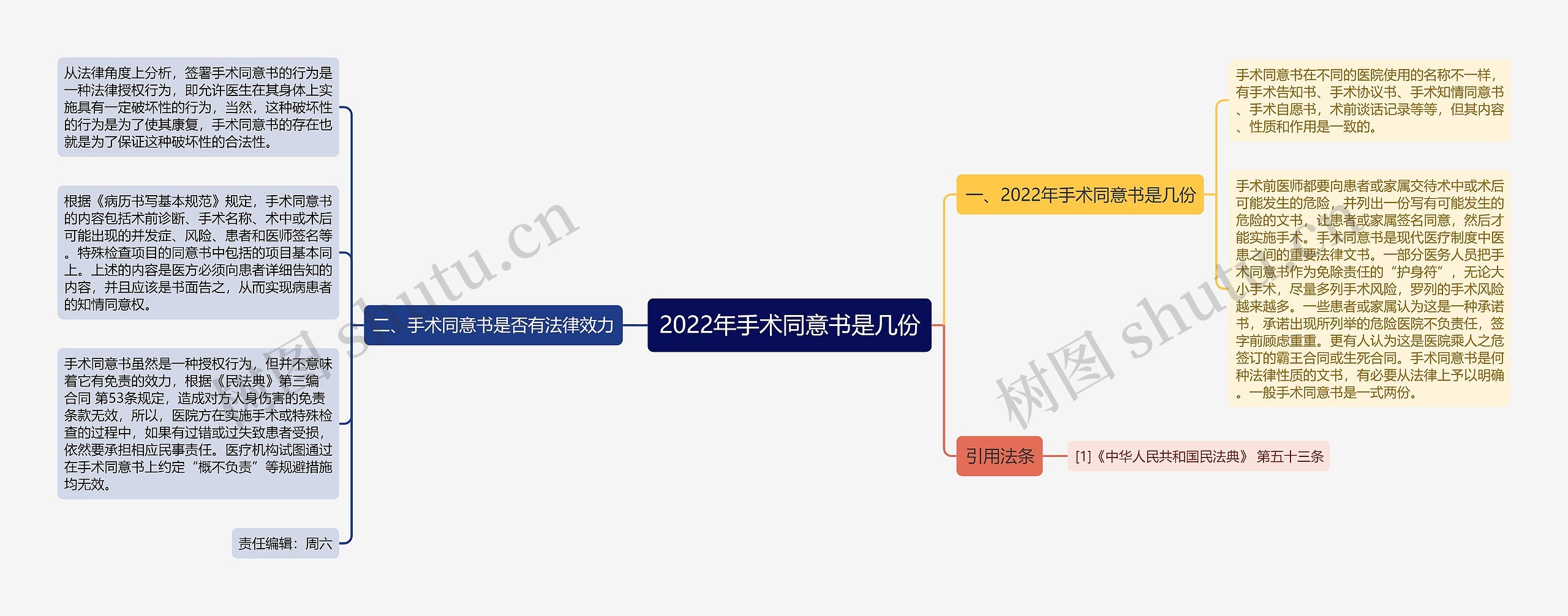 2022年手术同意书是几份思维导图