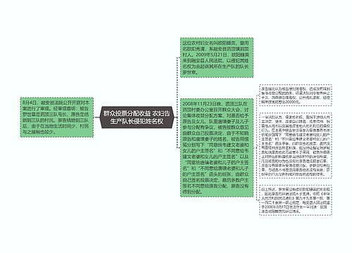 群众投票分配收益 农妇告生产队长侵犯姓名权