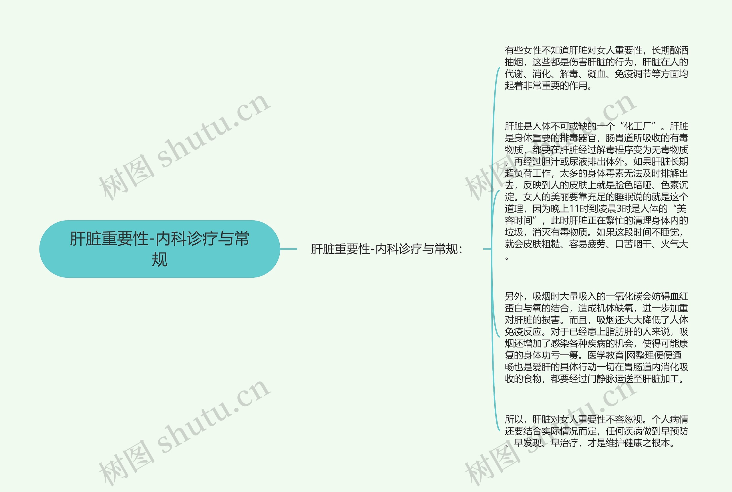 肝脏重要性-内科诊疗与常规思维导图