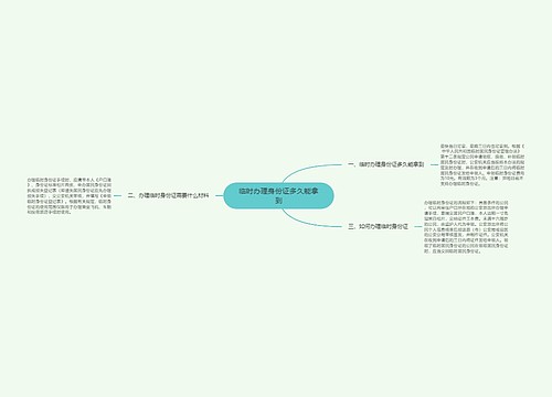 临时办理身份证多久能拿到