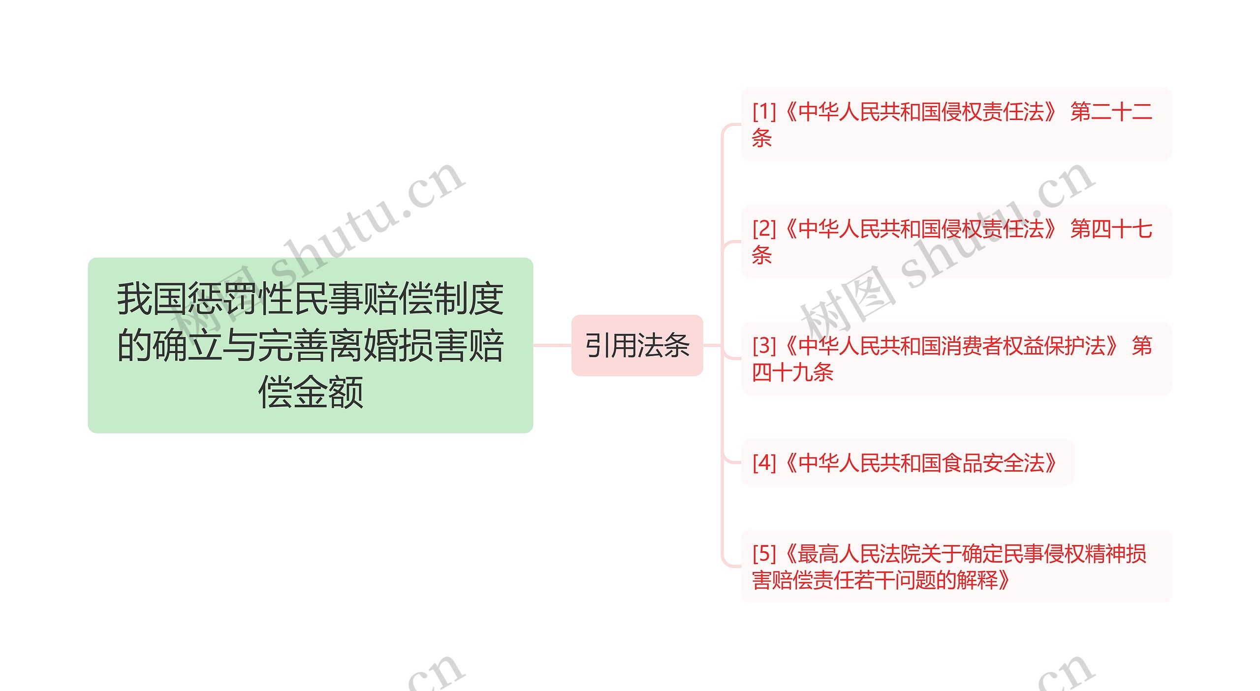 我国惩罚性民事赔偿制度的确立与完善离婚损害赔偿金额思维导图