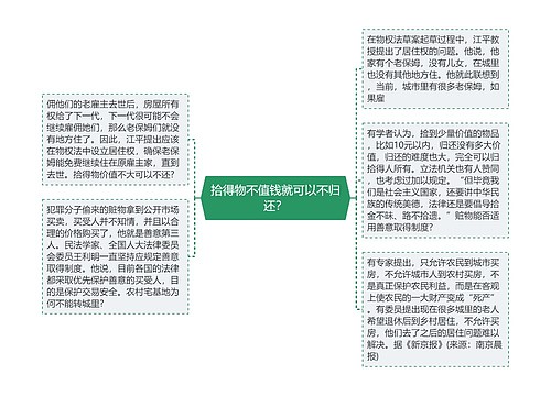 拾得物不值钱就可以不归还？