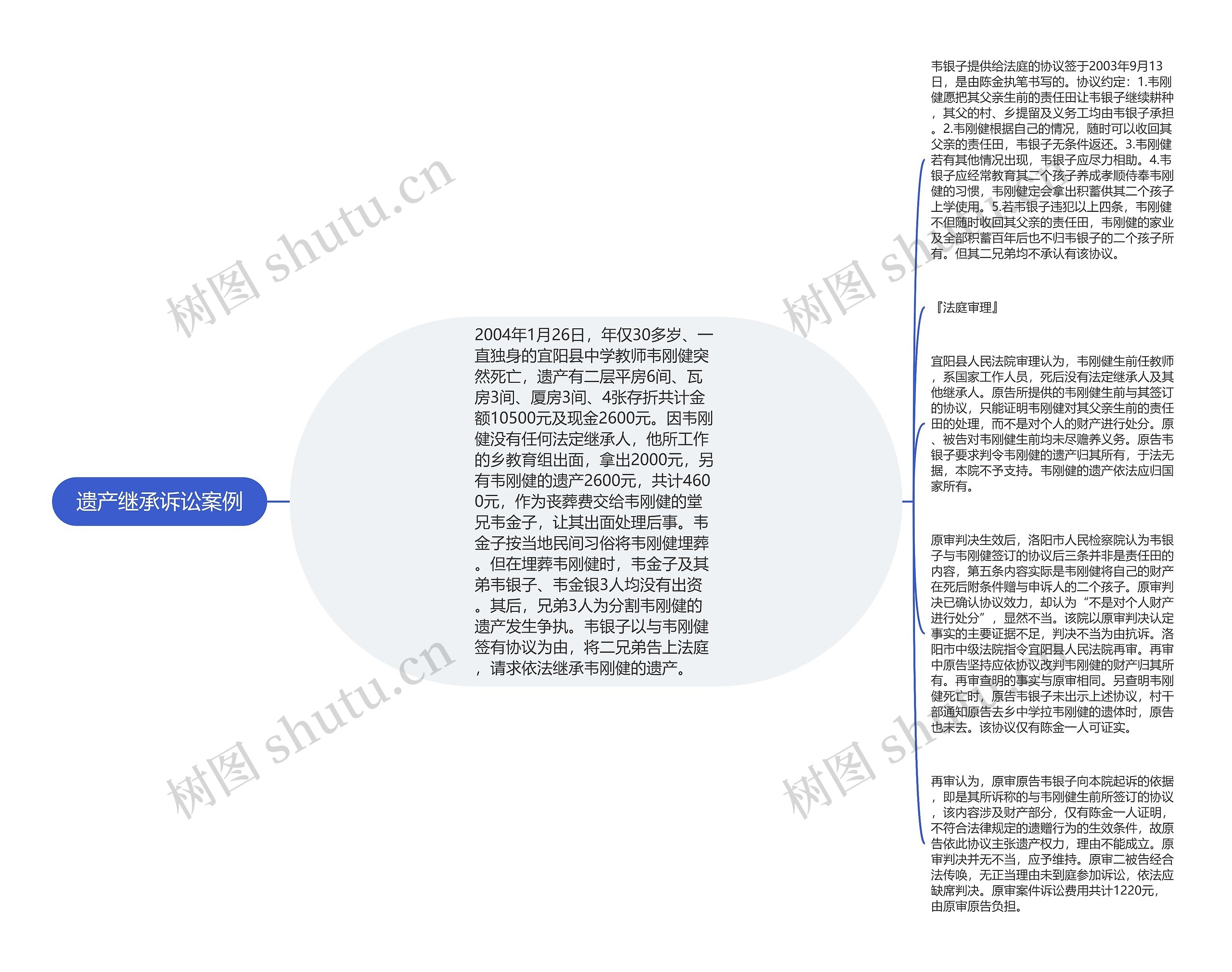 遗产继承诉讼案例思维导图