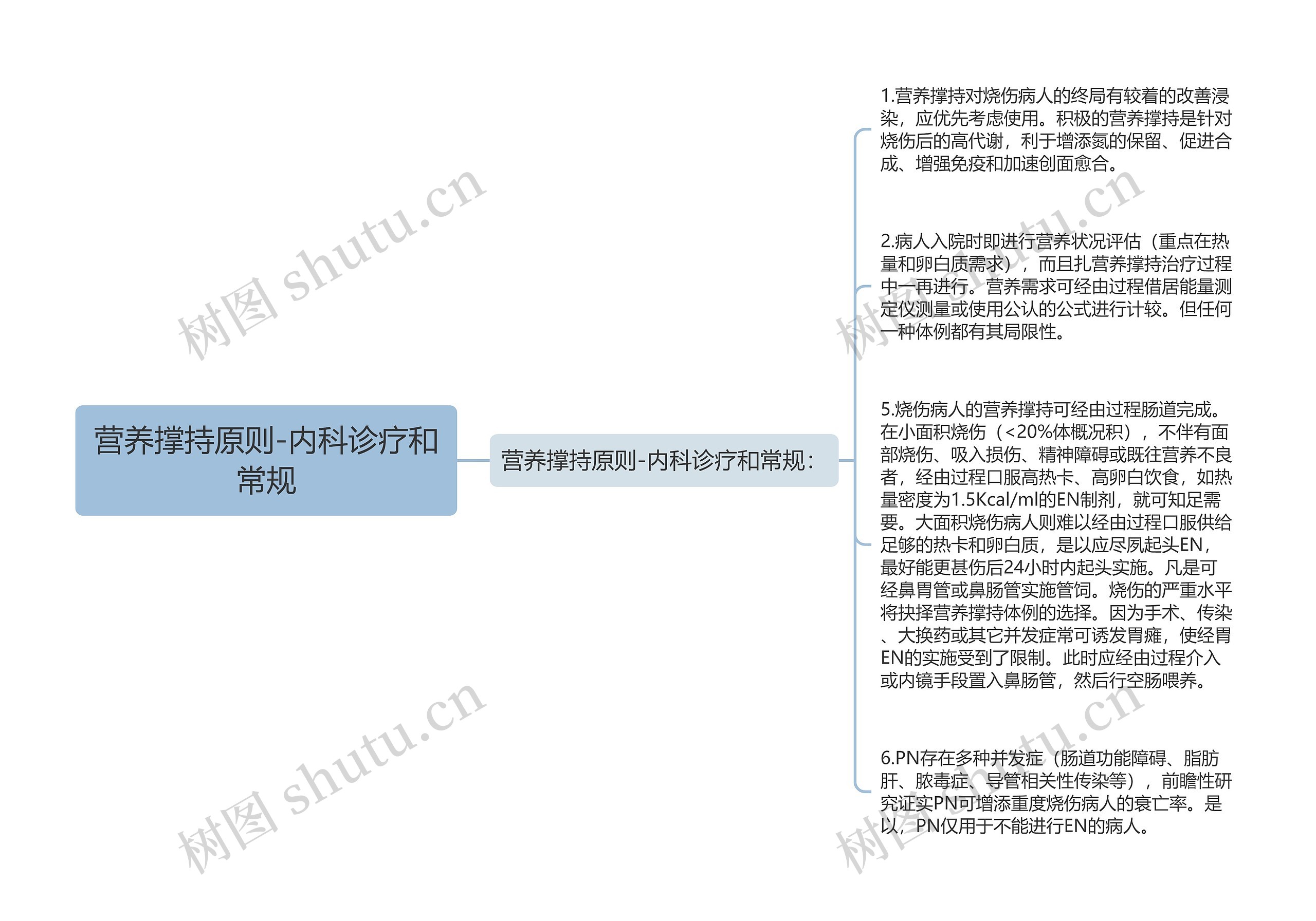 营养撑持原则-内科诊疗和常规思维导图