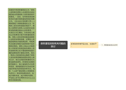 债务重组准则有关问题的探讨