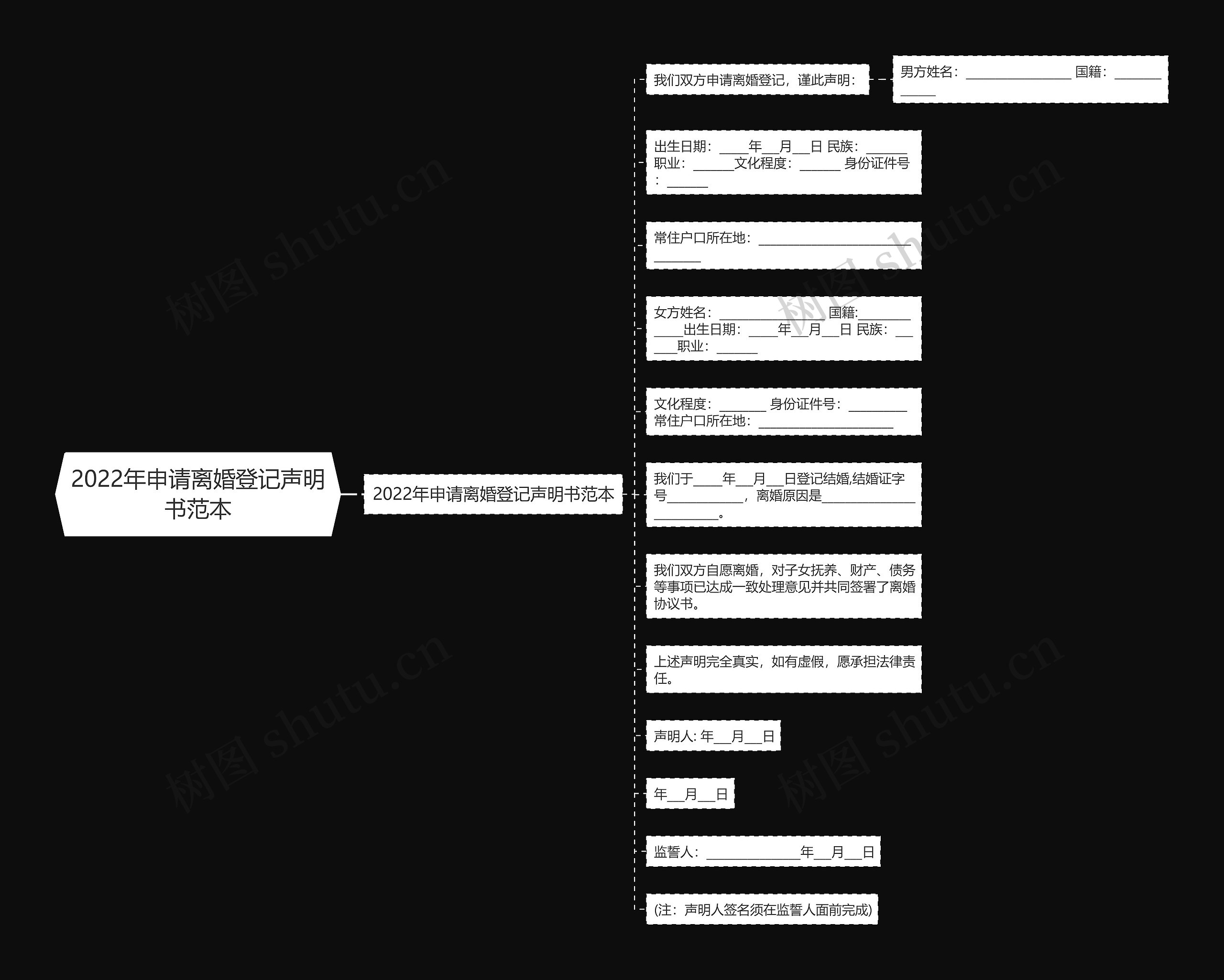 2022年申请离婚登记声明书范本