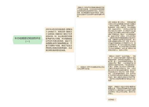 补办结婚登记规定的评论（一）