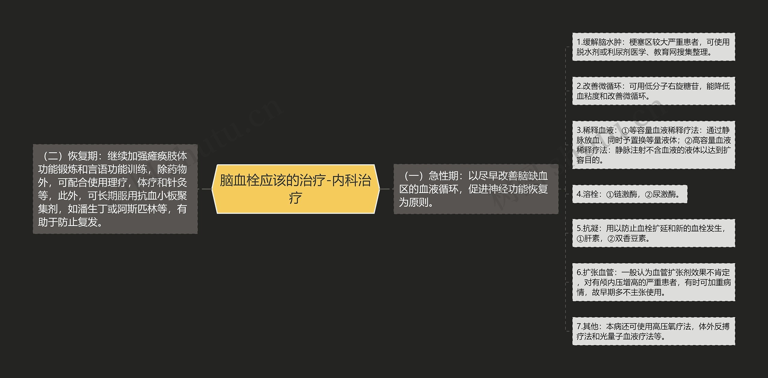 脑血栓应该的治疗-内科治疗