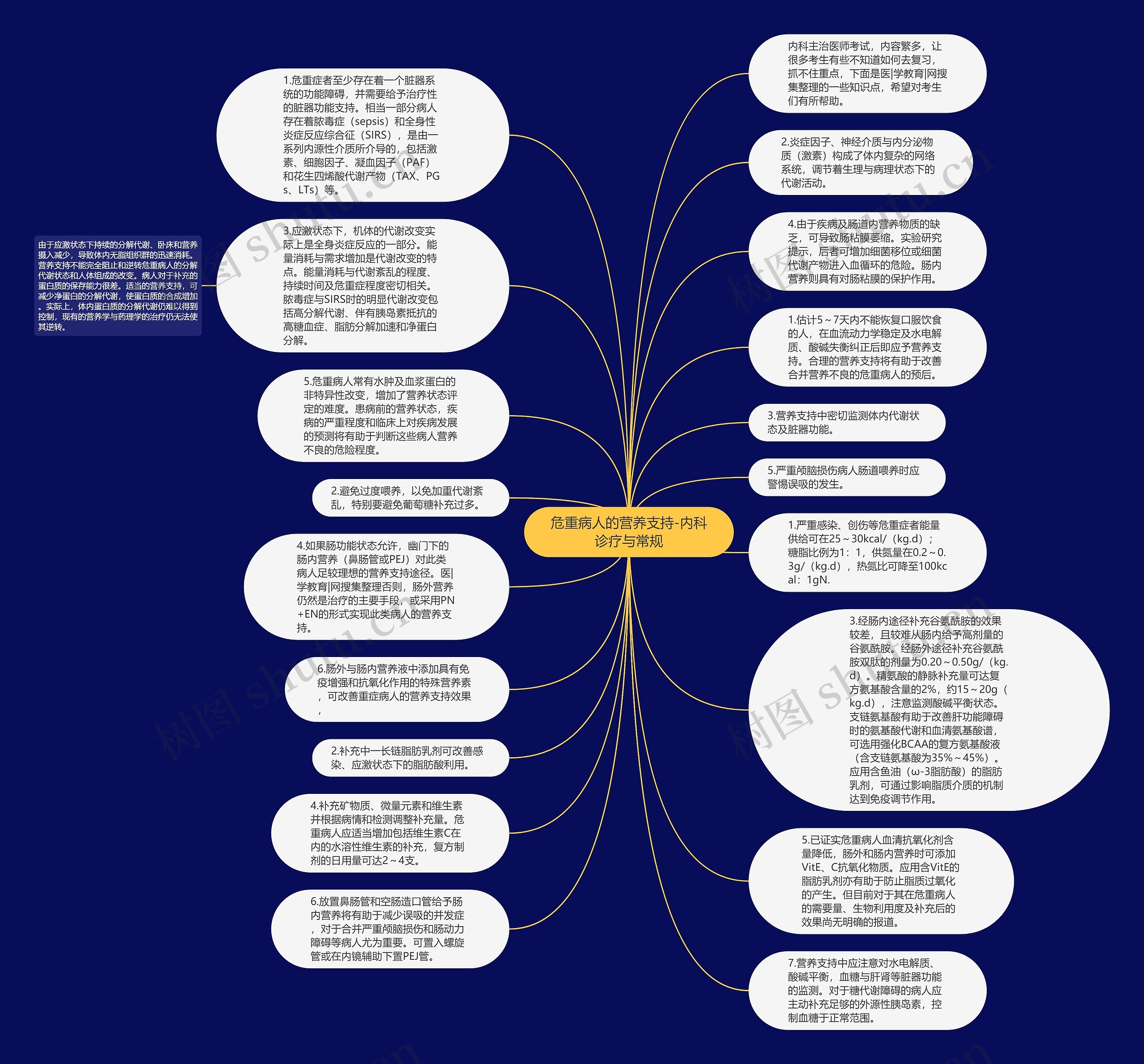 危重病人的营养支持-内科诊疗与常规思维导图