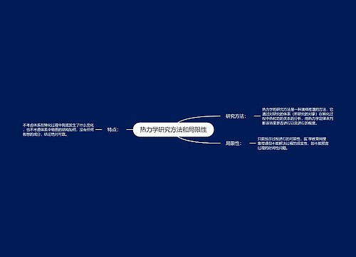 热力学研究方法和局限性