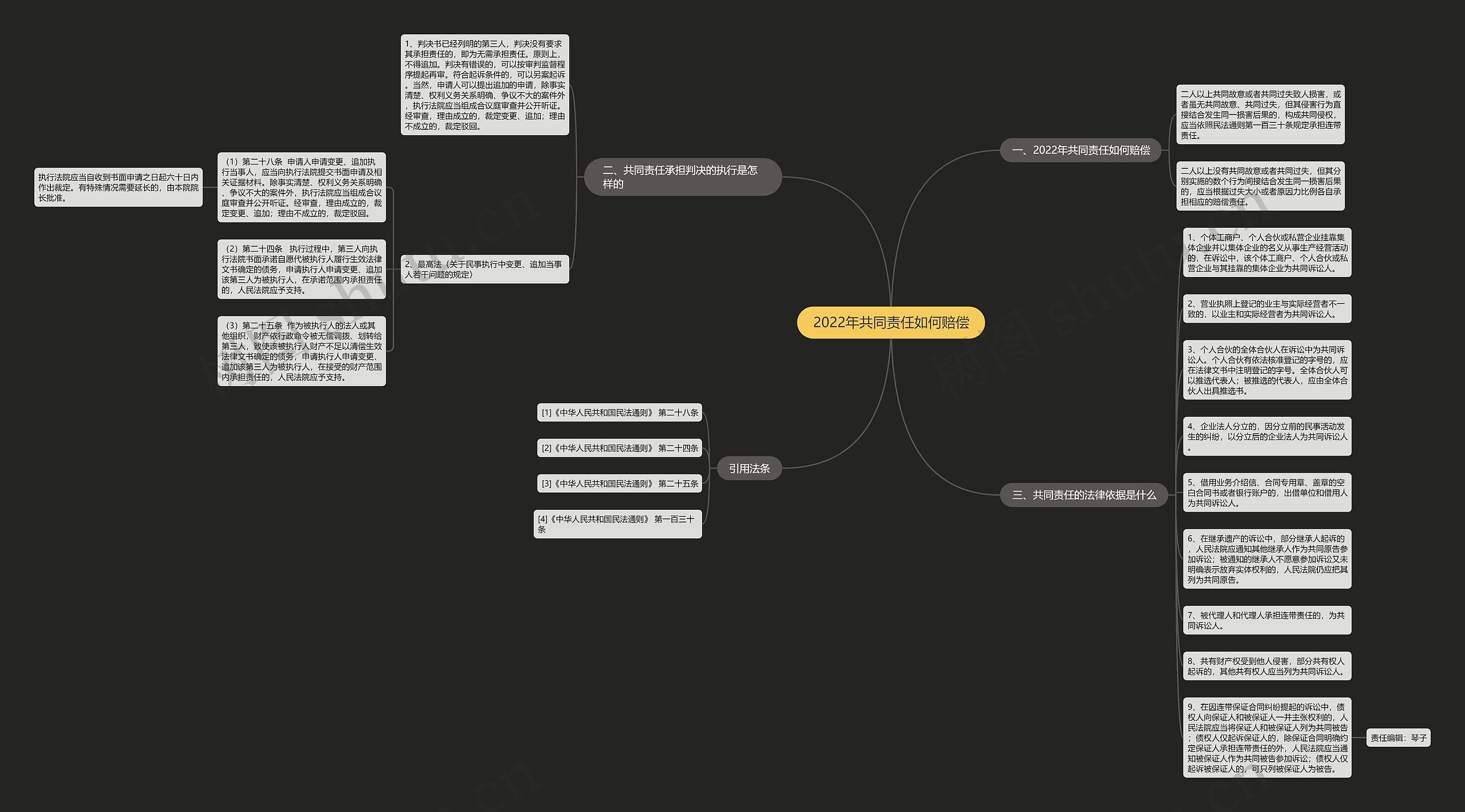 2022年共同责任如何赔偿思维导图