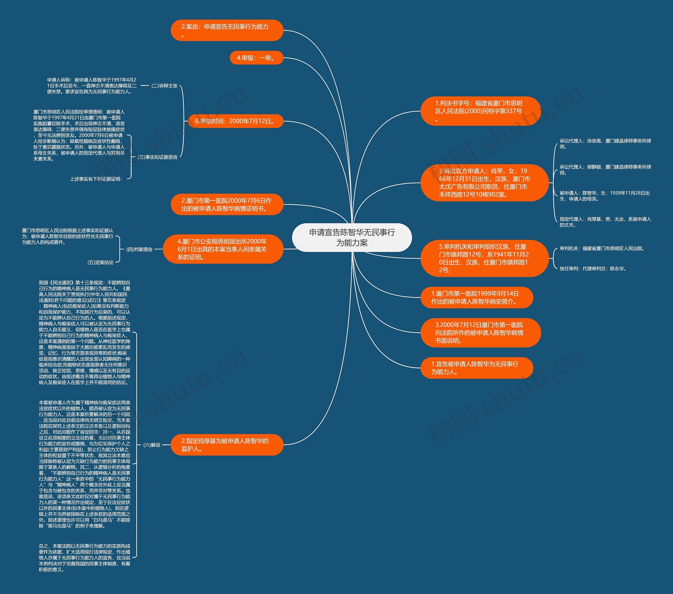 申请宣告陈智华无民事行为能力案思维导图