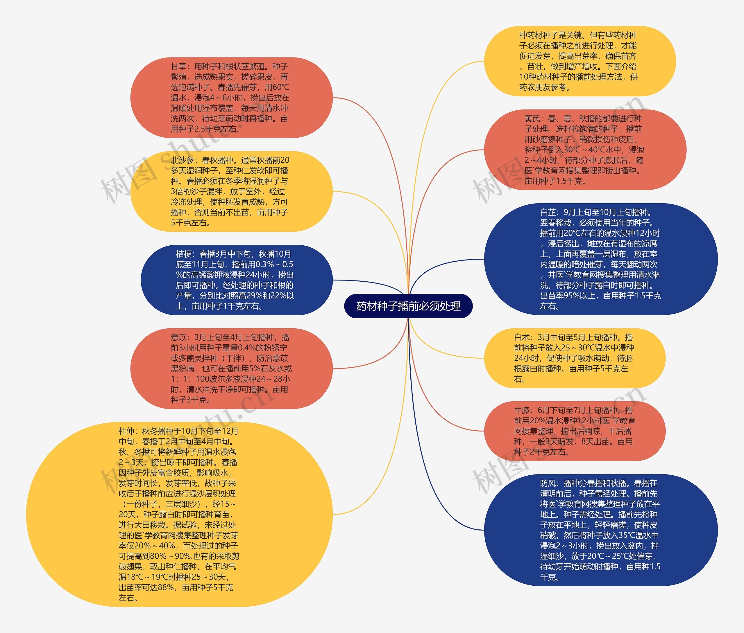 药材种子播前必须处理思维导图
