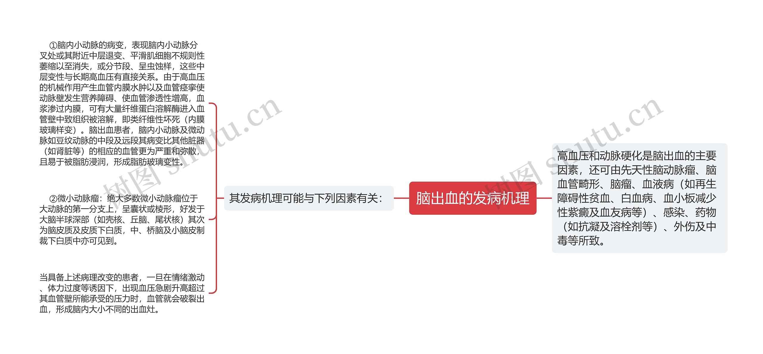 脑出血的发病机理思维导图