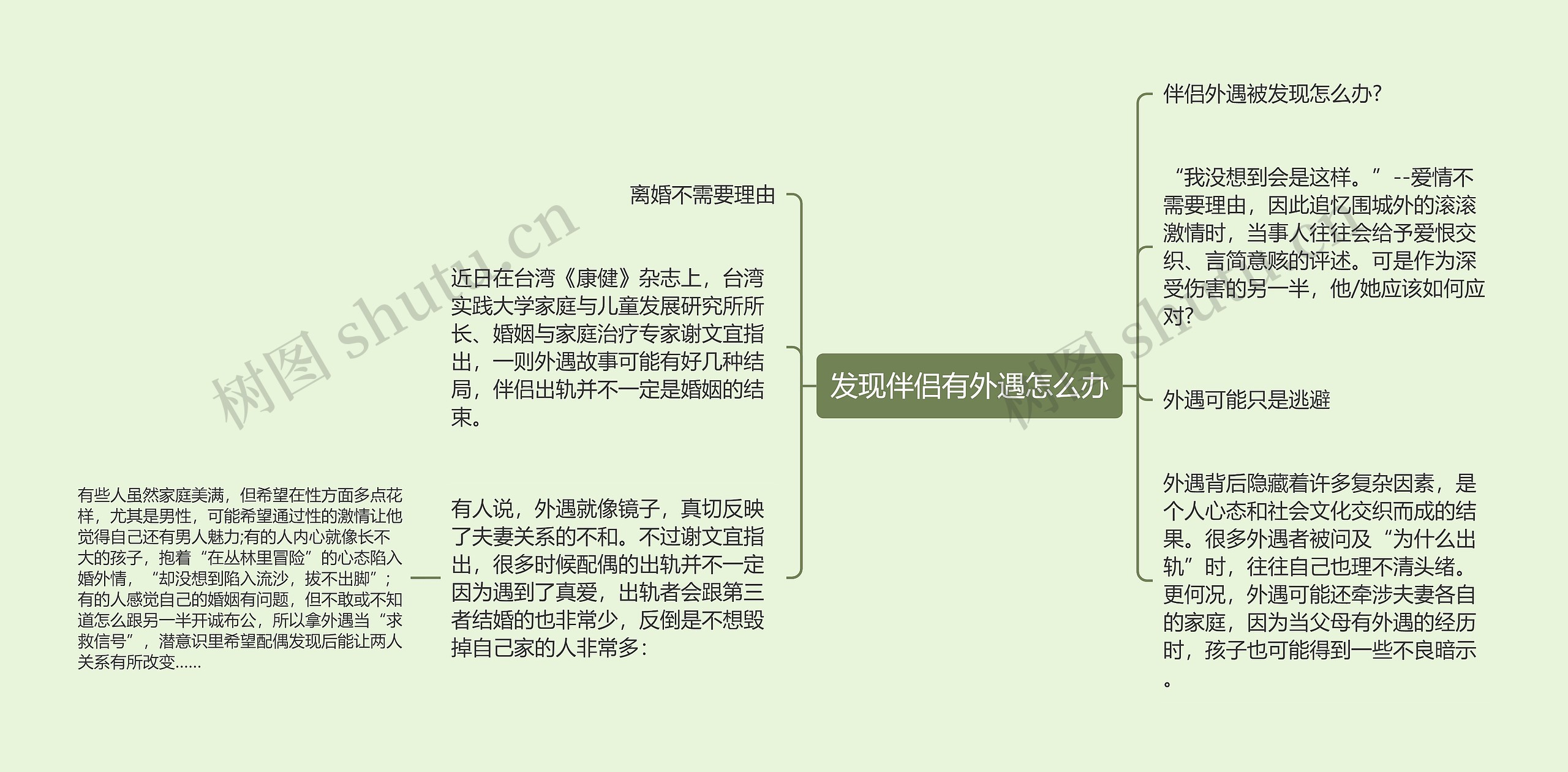 发现伴侣有外遇怎么办思维导图