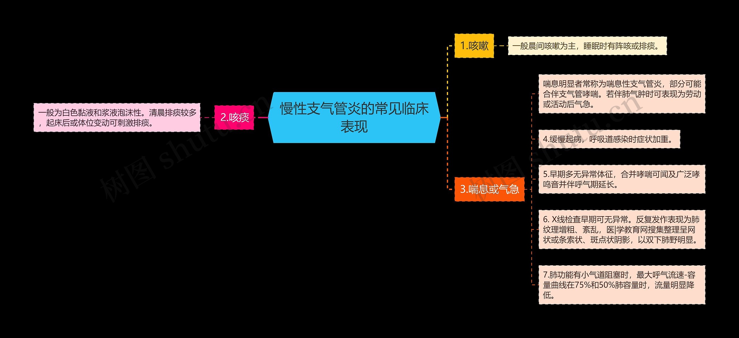 慢性支气管炎的常见临床表现思维导图