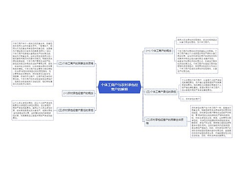 个体工商户与农村承包经营户的解释