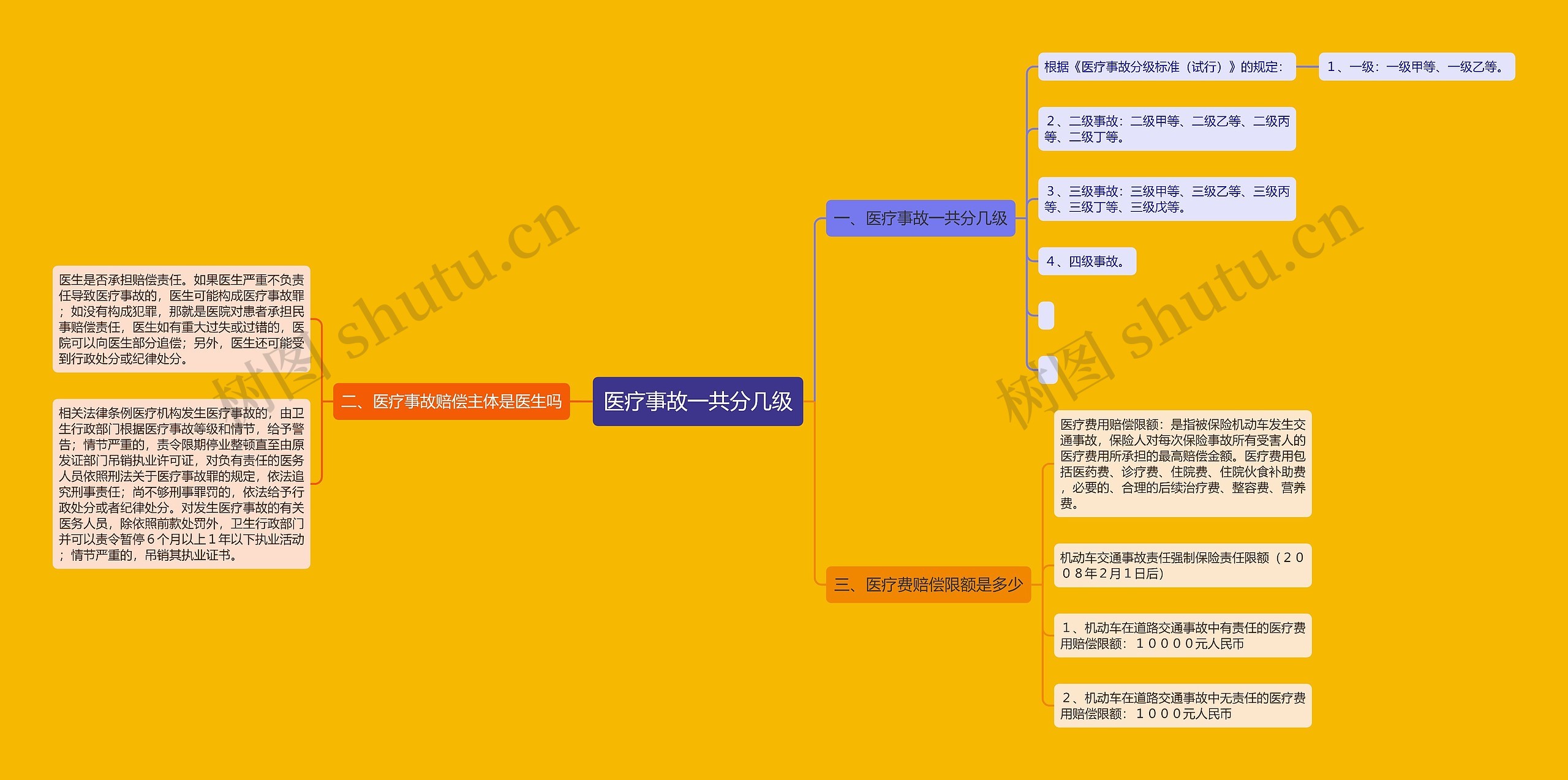 医疗事故一共分几级思维导图