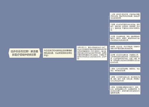 也许你正在犯罪！解读最新医疗领域中的8宗罪 