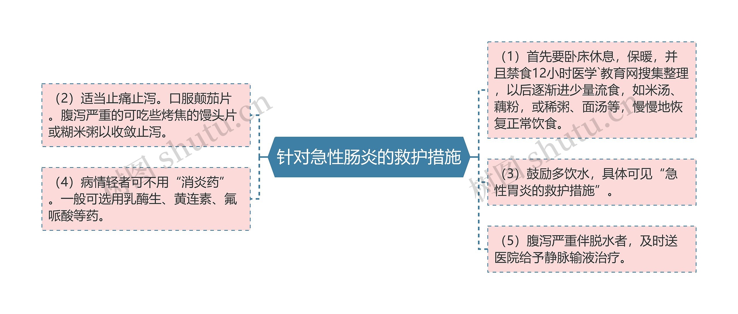 针对急性肠炎的救护措施思维导图