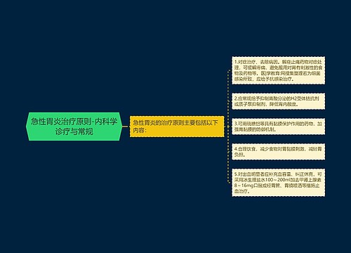 急性胃炎治疗原则-内科学诊疗与常规