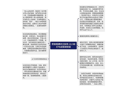 想复婚遭老丈拒绝 让小姐打电话图谋报复