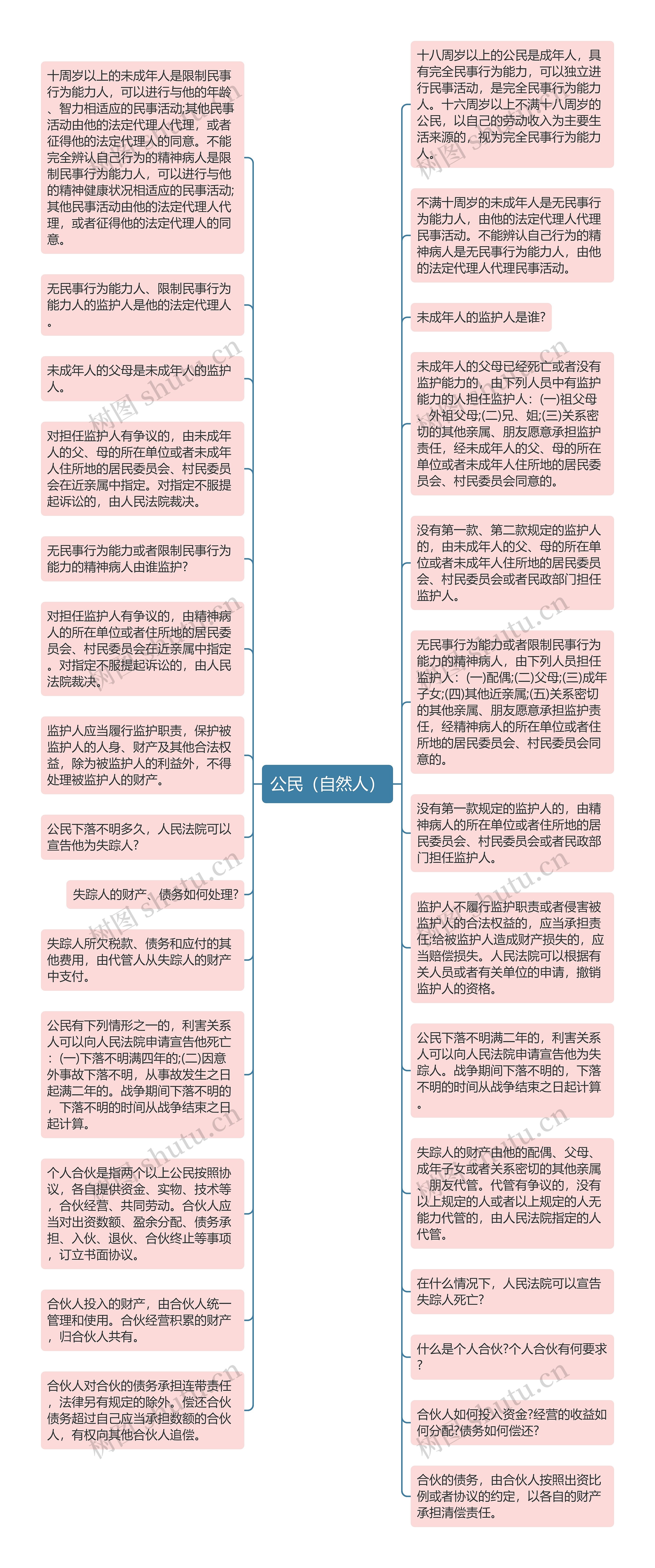 公民（自然人）思维导图