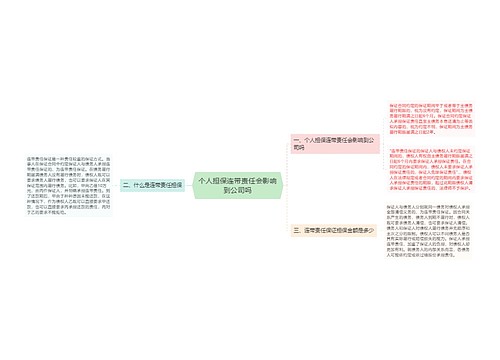 个人担保连带责任会影响到公司吗