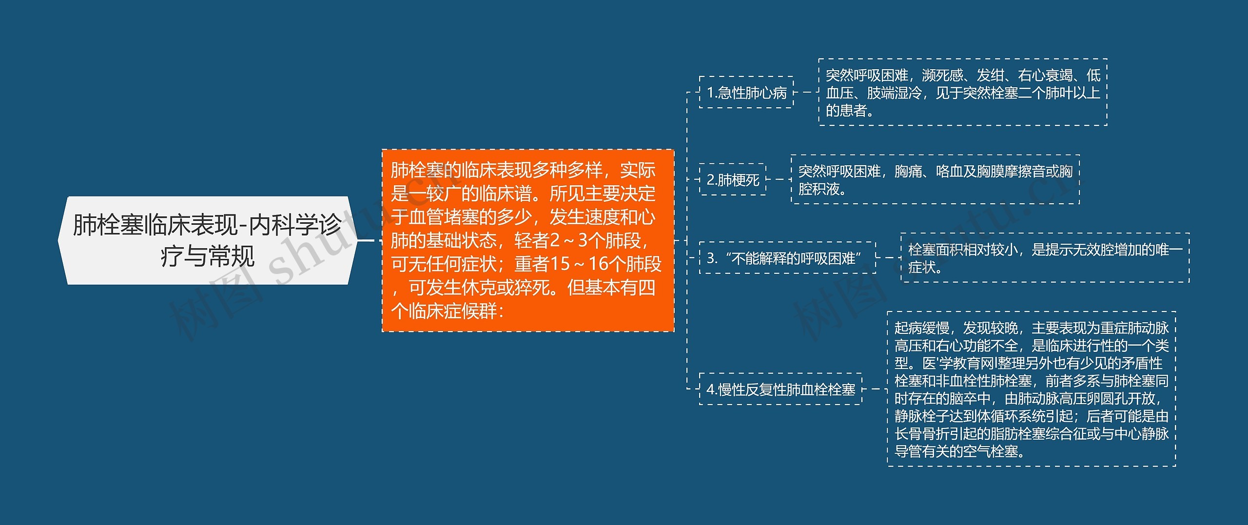 肺栓塞临床表现-内科学诊疗与常规思维导图